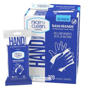 Khăn giấy kháng khuẩn Nice 'N CLEAN Antibacterial Hand Wipes, 16x20ct
